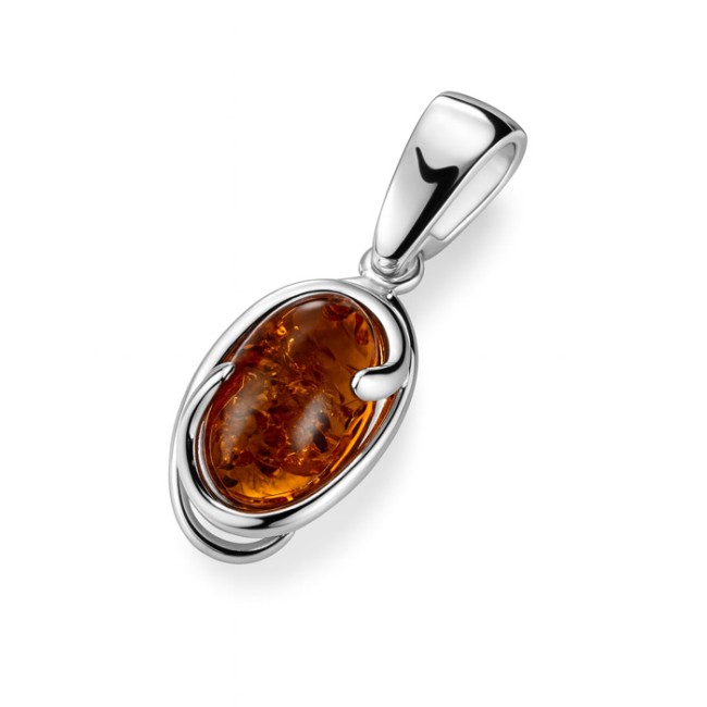 Sterling silver pendant with amber W 2140 | Polcarat Design