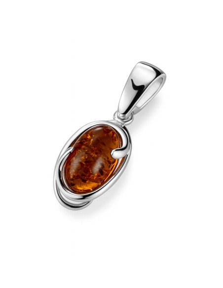 copy of Silver pendant with cognac amber W 2031 amber