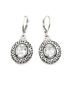 Silver earrings with zircons K 1543