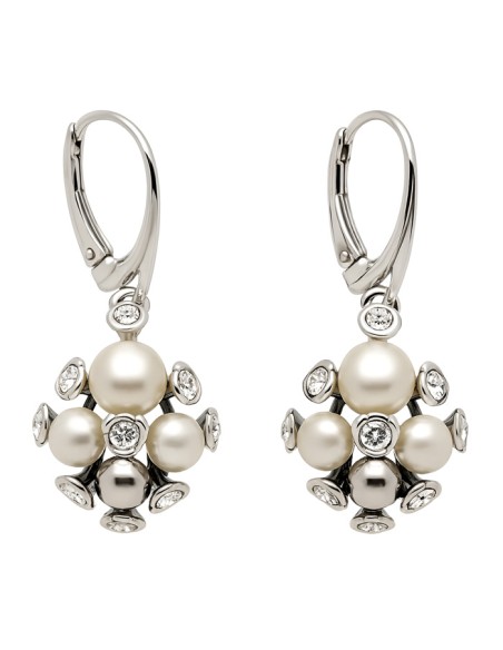 Swarovski K 1921 Pearl and Crystal Silver Earrings
