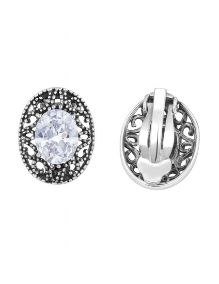 Silver clips with cubic zirconia 985 Clips