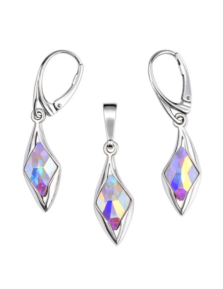 Komplet biżuterii srebrnej z kryształami Swarovski  KPL 4973|Polcaratdesign.pl Biżuteria