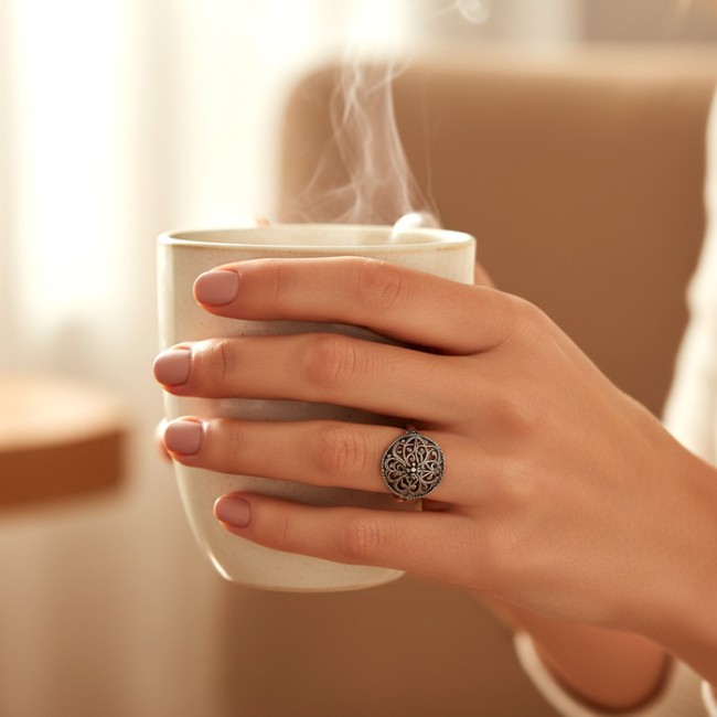 Silver ring in retro style P 2149 Polcarat