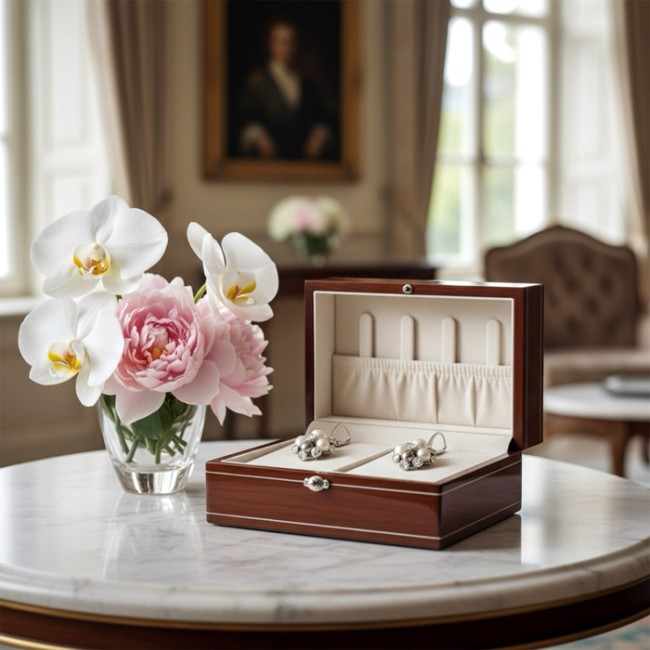 Swarovski K 1921 Pearl and Crystal Silver Earrings