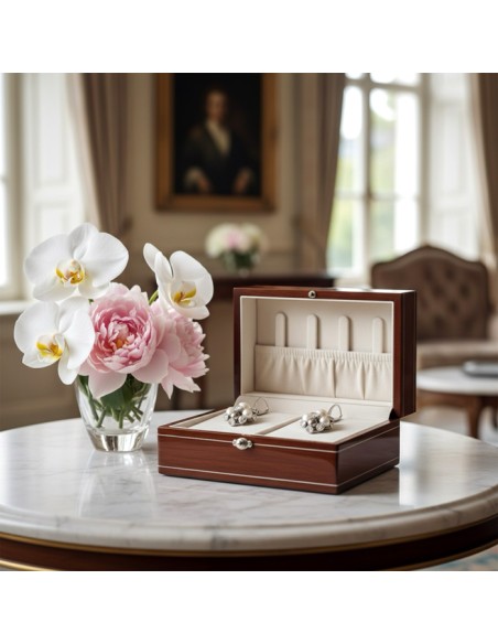 Srebrne kolczyki z perłami i kryształami Swarovskiego K 1921|Polcaratdesign.pl Biżuteria