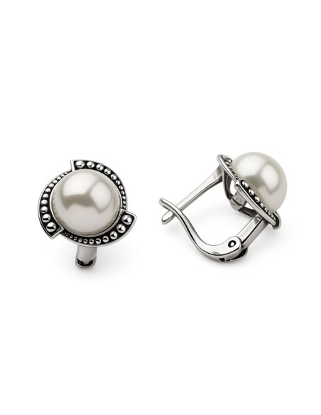Silver earrings with pearls K3 1883