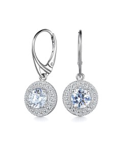 Rhodium-plated silver earrings with cubic zirconia K 1889