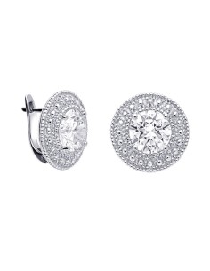 Rhodium-plated silver earrings with cubic zirconia K3 1889