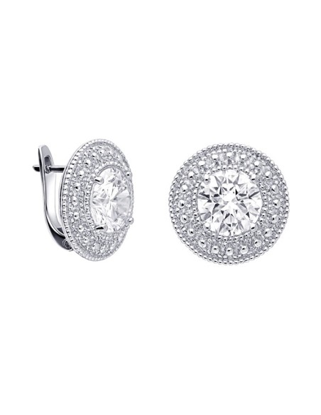 Rhodium-plated silver earrings with cubic zirconia K3 1889