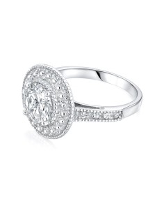Rhodium-plated Silver ring with cubic zirconia PK 1889