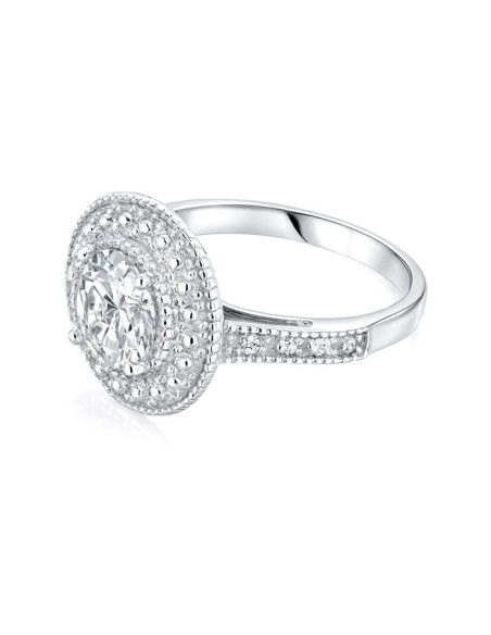 Rhodium-plated Silver ring with cubic zirconia PK 1889
