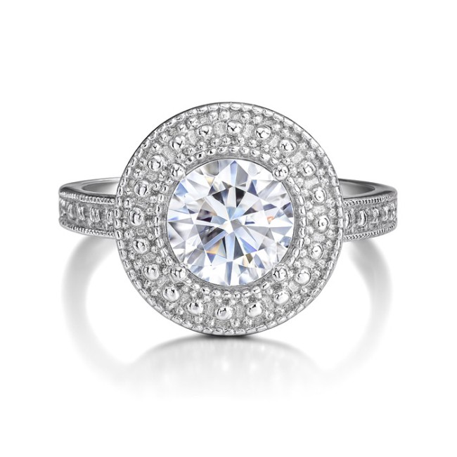 Rhodium-plated Silver ring with cubic zirconia PK 1889