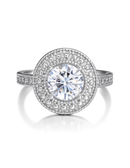 Rhodium-plated Silver ring with cubic zirconia PK 1889