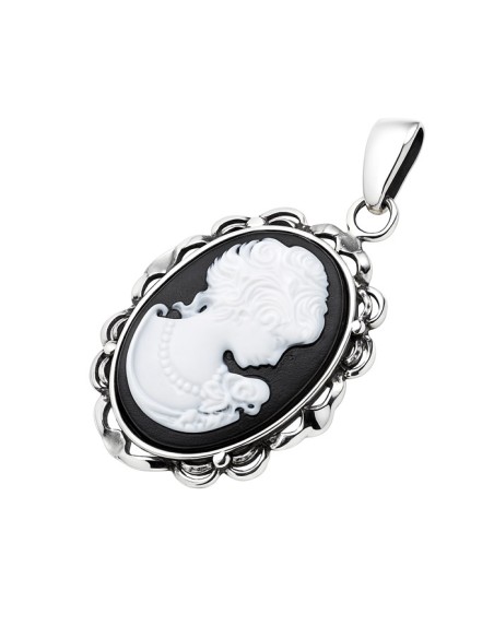 Srebrny wisiorek kamea