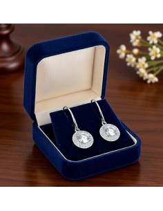 Rhodium-plated silver earrings with cubic zirconia K 1889 2