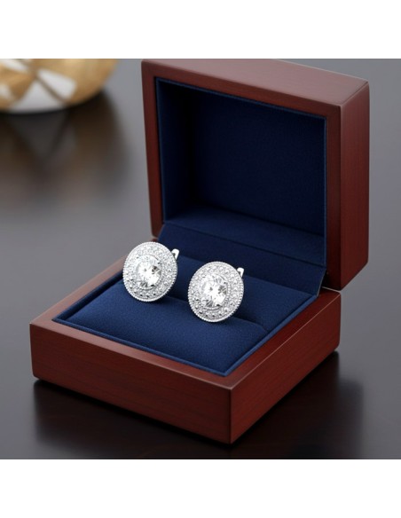 Rhodium-plated silver earrings with cubic zirconia K3 1889