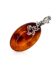 Silver pendant with amber BW 054 Polcarat Design