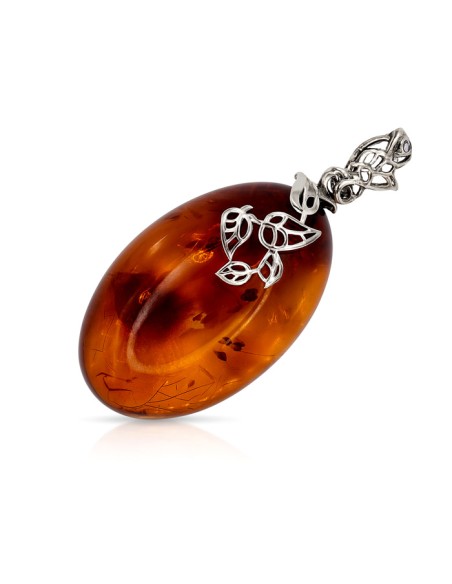 Silver pendant with amber BW 054 Polcarat Design