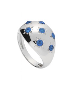 Srebrny pierścionek z kryształami Swarovski PK 1928 Sapphire