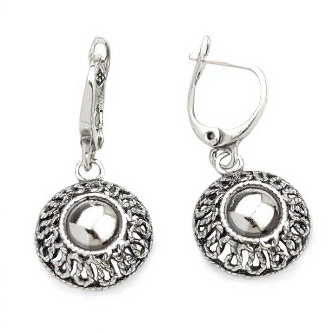 Silver earrings oxidized K 1825