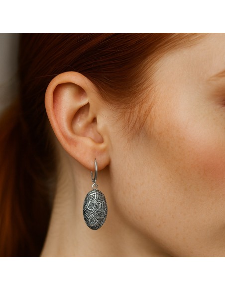 Kolczyki wiszące z motywem stokrotek w srebrze 925 K 1830|Polcaratdesign.pl Biżuteria