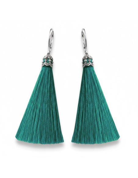 Silver earrings colored tails K 3000