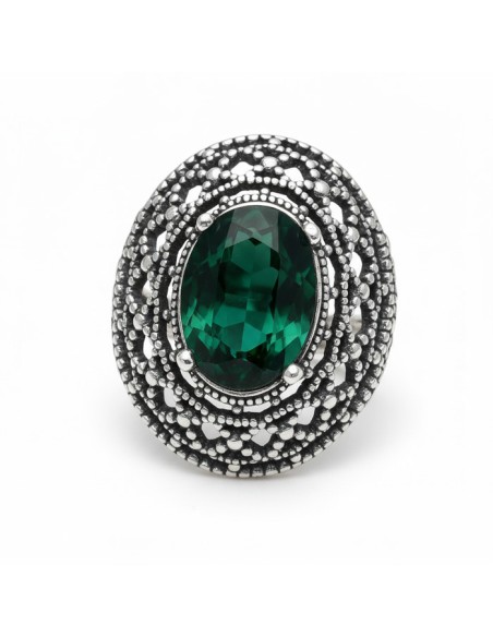 Silver ring with crystals PK 1777