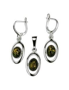 Silver set with amber KPL A 006