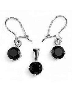 Silver set with zircons KPL 951 Black