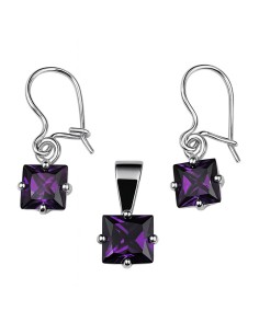 Silver set with cubic zirconia KPL 765 Red 2