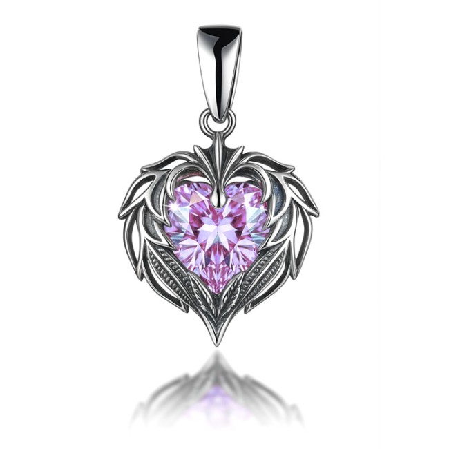 Silver HEART pendant decorated with crystal W 2124 Polcarat Design