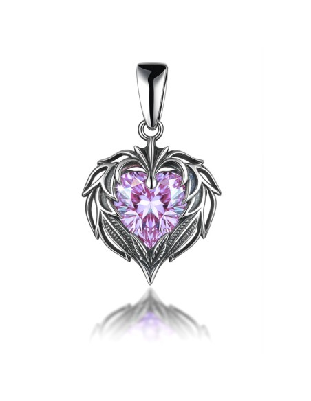 Srebrny wisior zdobiony kryształem SERCE W2 2124|Polcaratdesign.pl Biżuteria