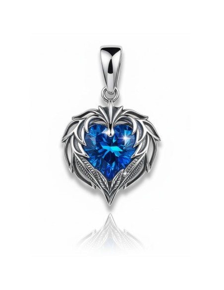 Silver HEART pendant decorated with crystal W 2124 Polcarat Design