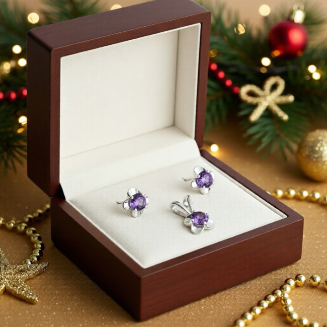 Set silver zircons KPL 2 803