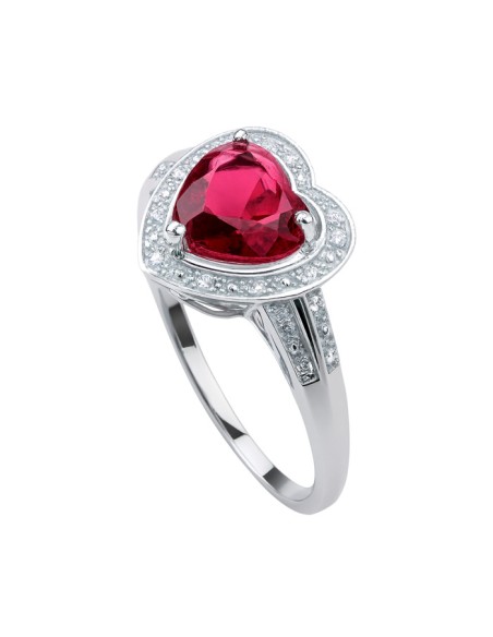 Rhodium-plated silver and cubic zirconia ring PK 4020