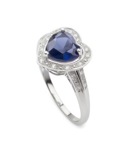 Rhodium-plated silver and cubic zirconia ring PK 4020 2