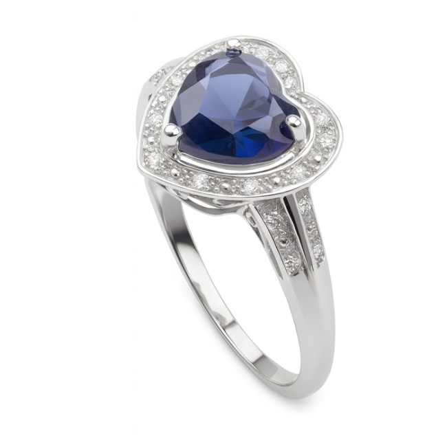 Rhodium-plated silver and cubic zirconia ring PK 4020