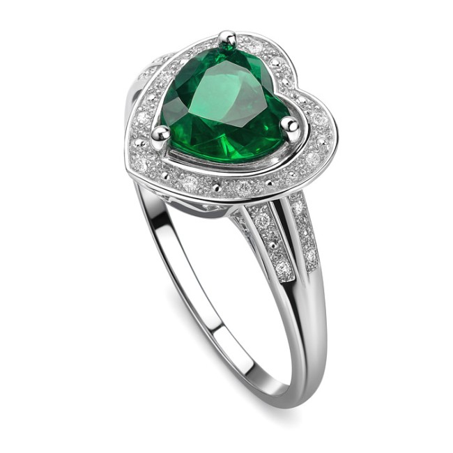 Rhodium-plated silver and cubic zirconia ring PK 4020