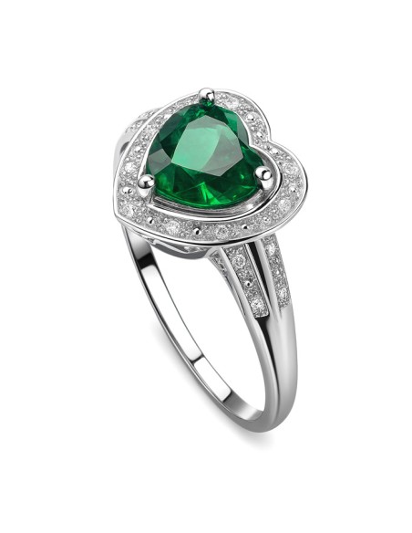 Rhodium-plated silver and cubic zirconia ring PK 4020