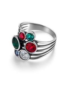 Silver ring with Swarovski crystals PK 1963