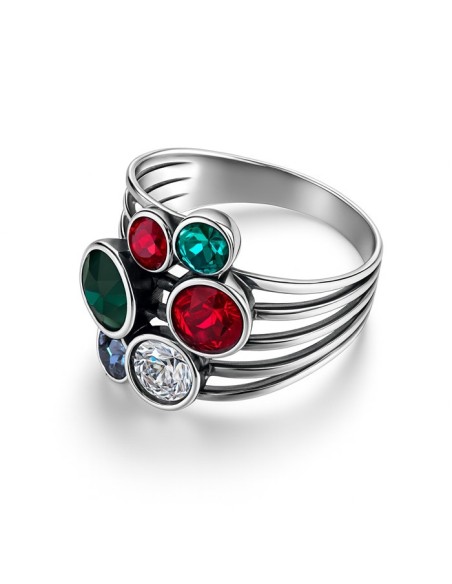 Silver ring with Swarovski crystals PK 1963