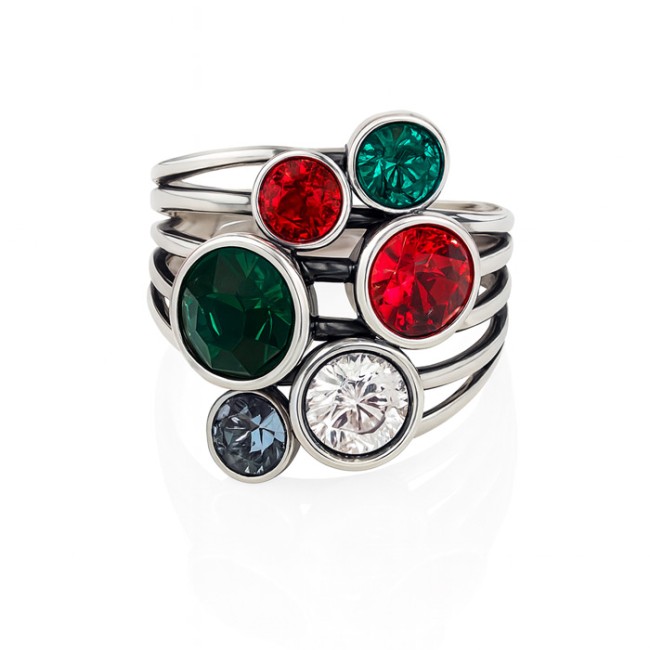 Silver ring with Swarovski crystals PK 1963