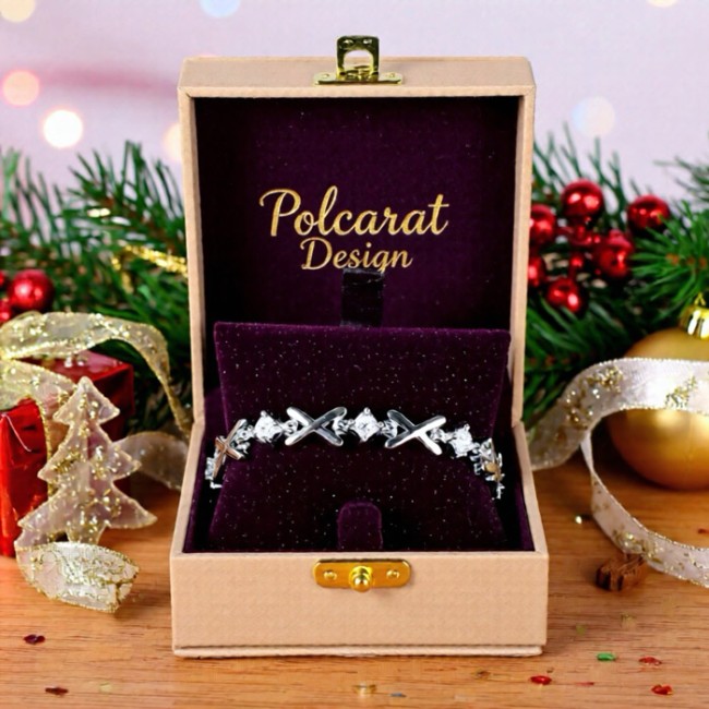 Silver bracelet with zircons L 373