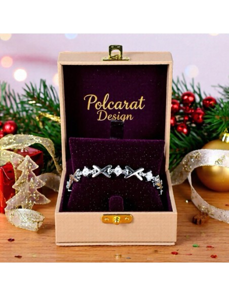 Silver bracelet with zircons L 373