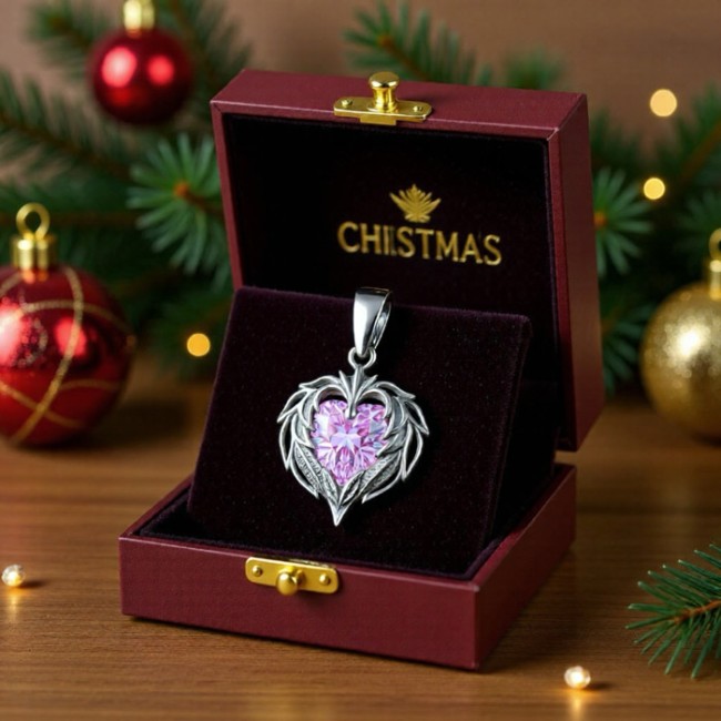 Silver HEART pendant decorated with crystal W 2124 Polcarat Design