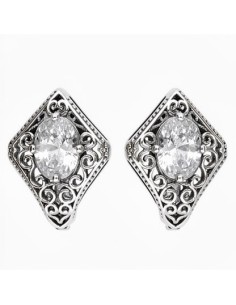 Silver earrings with cubic zirconia K3 1995