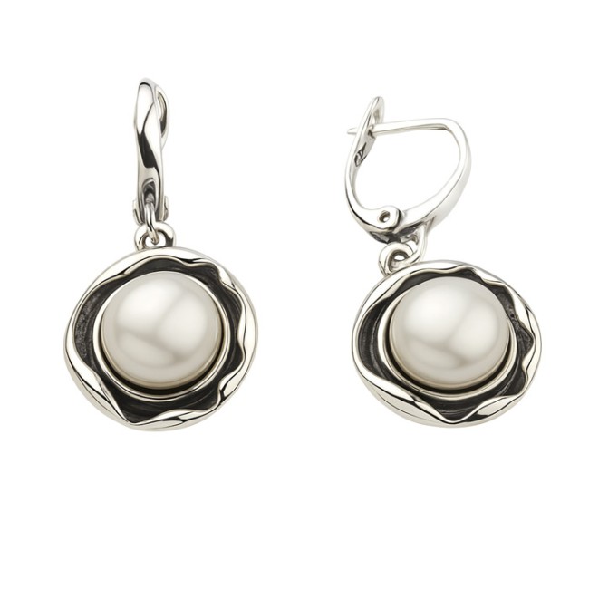 Silver earrings with pearls K 1852 Pearl