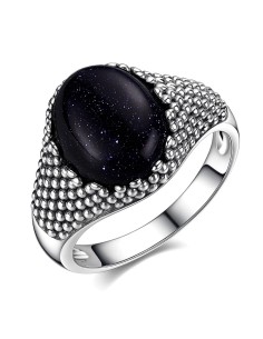 Sterling silver ring with blue goldstone (Noc Kairu) PK 2022 2