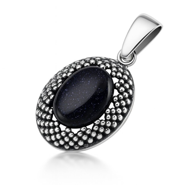 Sterling silver pendant with blue goldstone (Noc Kairu) W 2022