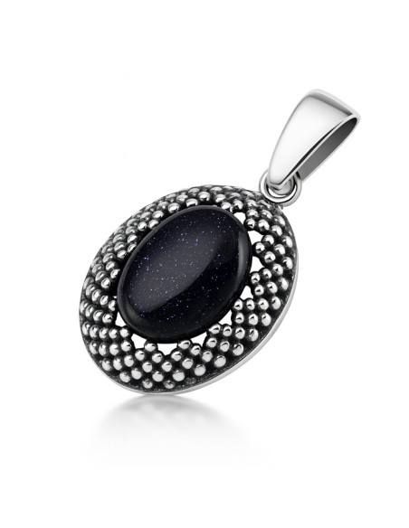 Sterling silver pendant with blue goldstone (Noc Kairu) W 2022